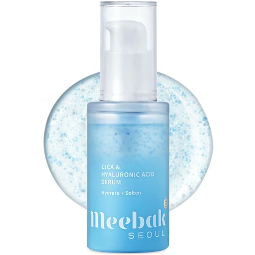 Korean Hyaluronic Acid Serum for Face with Vitamin C, CICA, Women, Anti Aging, Glow, Hydrating, 1.01 fl oz