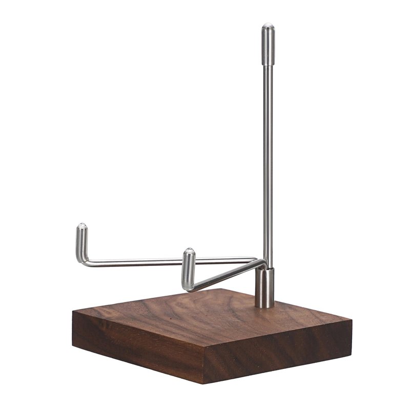 Hipiwe Rock Display Stand with Wooden Base Adjustable Metal Arms Display Stand Easel for Geode Mi...