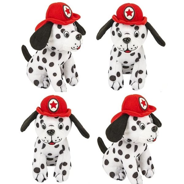 HAPPY DEALS ~ Plush Dalmation Firefighter Dogs with Fire Hat | 12 Pc | 7 Inch Stuffed Animals