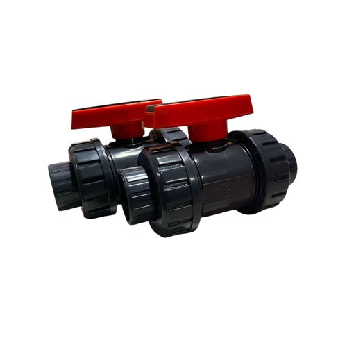 ERA True Union Ball Valve Sch 80 1" inch (2 Pack) Whit O-Ring and Threaded and Sockett Connections Easy to Use Lever