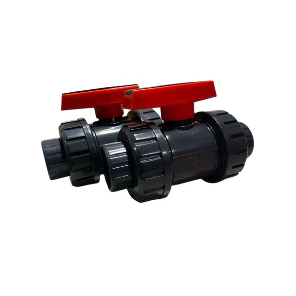 ERA True Union Ball Valve Sch 80 1" inch (2 Pack) Whit O-Ring and Threaded and Sockett Connections Easy to Use Lever