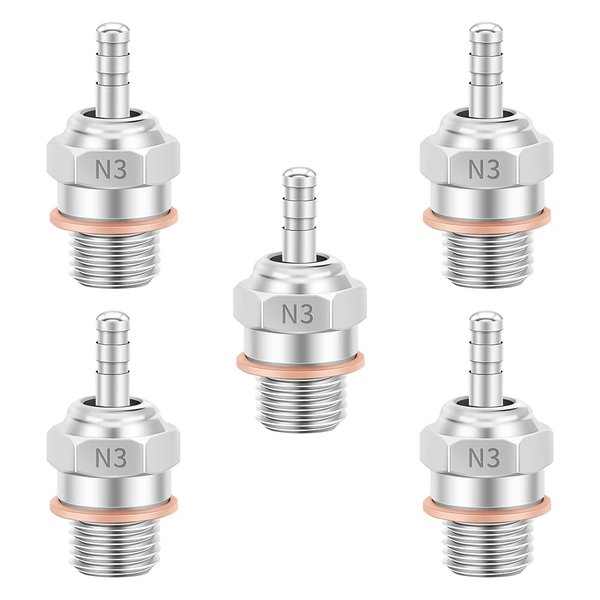 GLOBACT RC Glow Plugs 70117#3 N3 Hot Spark Nitro Engine Parts Replace OS 8 for Redcat Kyosho HSP HPI 1/8 1/10 Scale RC Car Truck Buggy (5pcs)