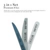 Skynail by Sugar 3in1 3PCS Nail File Set Grit 100/150/180 Professional Long-Lasting Reusable Double Sided Emery Board Nail Styling Tools for Home and Salon Professionals