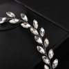 Teyglen Bride Wedding Crystal Hair Vine Silver Full Crystal Headband Bridal Hair Accessories Wedding Headpiece Handmade Rhinestone Hair Piece Headband for Women Girls (Silver)