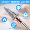 Diesisa 2 Pack Nail Drill Bits for Acrylic Nails, 3/32" Shank Drill Bits for Nails Professional Electric Nail Drill Bits for Home Salon/Fine+Medium Nail Bits - Nib