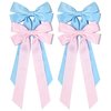 4PCS Silky Satin Hair Bows Hair Clip Pink Blue Hair Ribbon Clips for Women Ponytail Holder Hair Accessories Alligator Clips Bow for Women Girls Toddlers Teens Kids