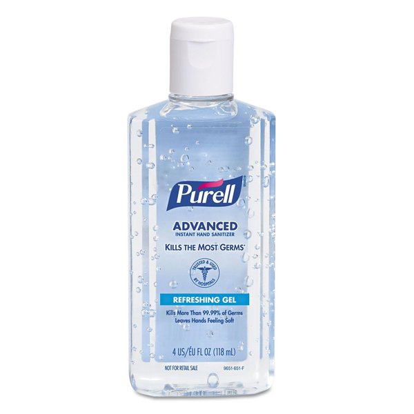 PURELL Advanced Hand Sanitizer Soothing Gel, Fresh Scent, 4 fl oz Portable Flip Cap Bottle