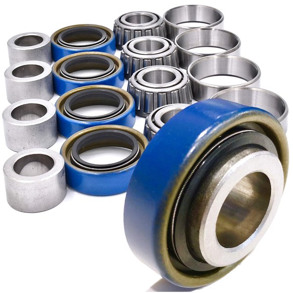 (2 Kits) HD Switch Front Wheel Bearing Seal & Spacer Rebuild Kit Replaces Exmark Lazer Z Toro Z Master Grandstand 1-633584 1-633585 103-0063 1-633580 1-633581 110-8837 Spring Loaded Seals OEM Upgrade