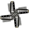 Jmkcoz 20pcs Snap-Comb Wig Clips with Rubber for Hair Extension Hairpiece DIY Clip in Hair Extensions 10-Teeth Wigs Weft Black Color