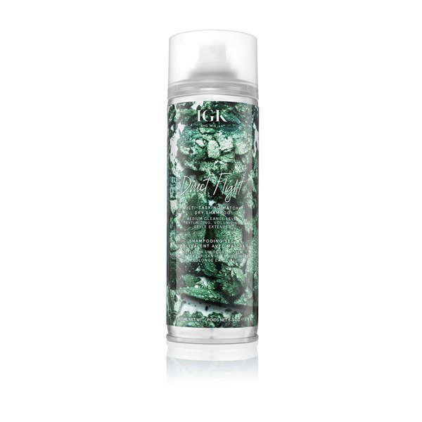 IGK DIRECT FLIGHT Multi-Tasking Matcha Dry Shampoo | Light Cleanse + Style Preserving | Vegan + Cruelty Free | 6.3 Oz