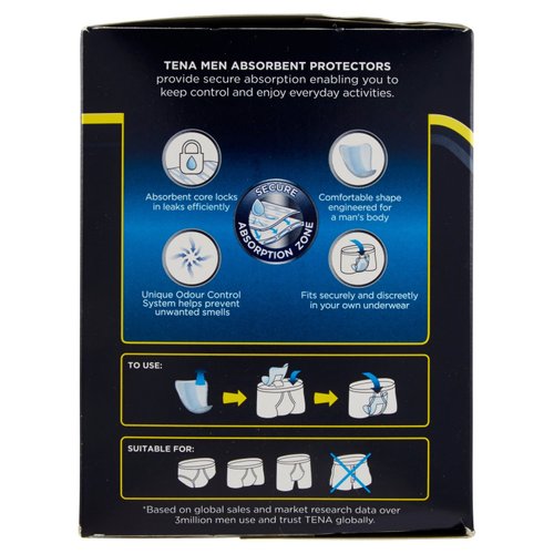 Tena For Men Level 2 Odour Control Incontinence Pads, 10 Pads by Tena