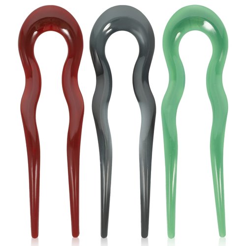 LALAFINA 3pcs French Hair Pins, U Shaped Hair Pins Vintage Hair Fork Hair Clips hair fork for Buns Women Girls Hairstyle Accessories.