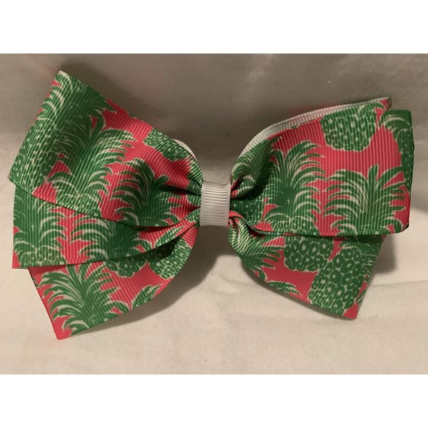 Pineapple Hair Bow, Pineapple Bow, Girls Hair Accessory, Partially Lined Alligator Hair Clip