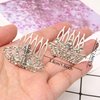 Honbay 4PCS Mini Crystal Rhinestone Crown Hair Comb Princess Tiara Comb, 1.7x1.5x0.9inch