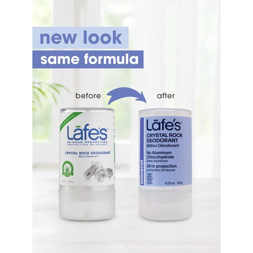 Lafe's | Unscented Crystal Mineral Rock Natural Deodorant for Women & Men | Vegan, Cruelty Free, Gluten Free, Paraben Free & Baking Soda Free with 24-Hour Protection; 3 Pack (4.25 oz each)