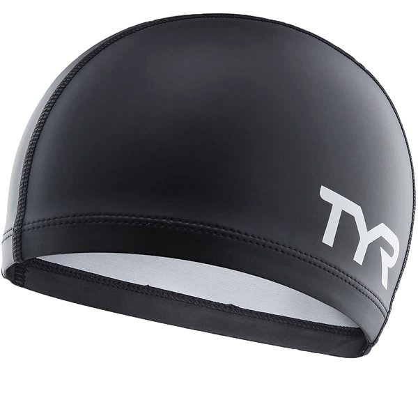 TYR Silicone Comfort Adult Swim Cap - White