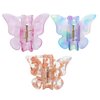 Butterfly Hair Clips, Tortoise Shell Cellulose Acetate Barrettes Claw Clips No-Slip Grip French Design Hair Jaw Clamp Small Hair Accessories for Women Girls Ladies Fashion Ponytail Holders (3 Pack)