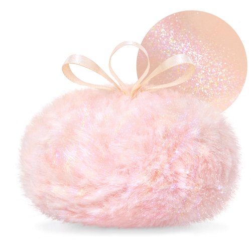 NewBang Highlighter Makeup Powder Plush Peach Ball Puff Glitter Shimmer Sparkle Loose Patting Powder for Body Face Hair Multi-Use High Gloss Shine Bright Illuminator Makeup Glossy Diamond Glow