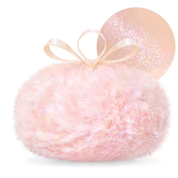 NewBang Highlighter Makeup Powder Plush Peach Ball Puff Glitter Shimmer Sparkle Loose Patting Powder for Body Face Hair Multi-Use High Gloss Shine Bright Illuminator Makeup Glossy Diamond Glow