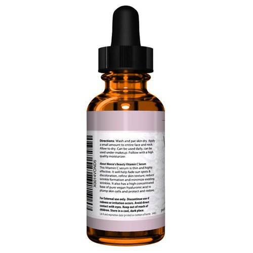 DOUBLE SIZED (2 oz) PURE VITAMIN C SERUM FOR FACE With Hyaluronic Acid - Anti Wrinkle, Anti Aging, Dark Circles, Age Spots, Vitamin C, Pore Cleanser, Acne Scars, Organic Vegan Ingredients