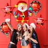 KatchOn, Christmas Santa Balloon and Star Balloons - 37 Inch, Pack of 5 | Christmas Foil Balloons for Christmas Decorations Indoor | Merry Christmas Balloons Decorations | Christmas Party Decorations