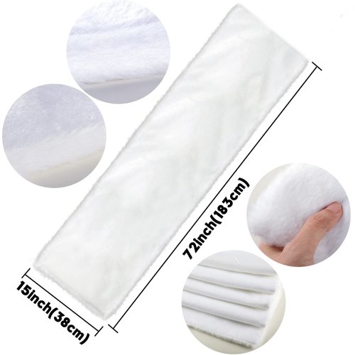 Christmas Table Runner Faux Fur Winter Snowy White Table Runner Christmas Table Decorations Dresser Decor White Winter Tablescapes for Christmas,Dinning Table-15 x 72inch