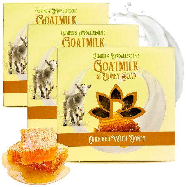 Relaxcation 3 GOAT MILK SOAP BARS - FRESH GOAT MILK | Vitamin A B3 Potassium Zinc and Selenium | Very Soft, Moisturizing, Cleansing | Cold Process Natural Soap Bar | Made in USA 100% Handmade
