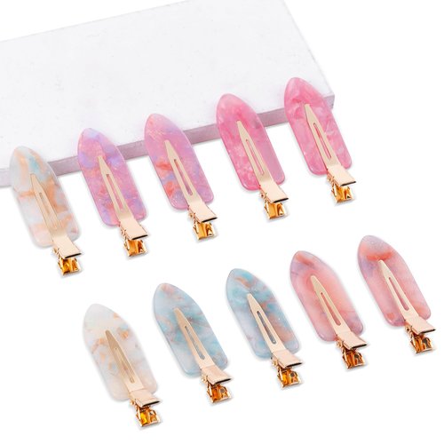 Cptots No Crease Hair Clips Creaseless Hair Clips Makeup Clips No Bend Hair Clips Flat Hair Clip For Styling Non Slip Hair Accessories For Women,Sparkle Pink Purple,10 PCS