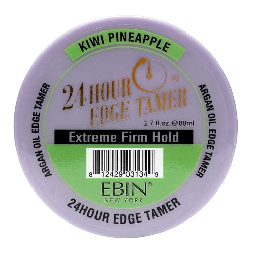 24 Hour Argan Oil Edge Tamer Refresh (2.7oz/ 80ml, Kiwi Pineapple) | Extreme Firm Hold, Smooths & Tames Frizz | No Flaking or Drying | High Shine, Long Lasting, All Hair Types, Styling Gel.