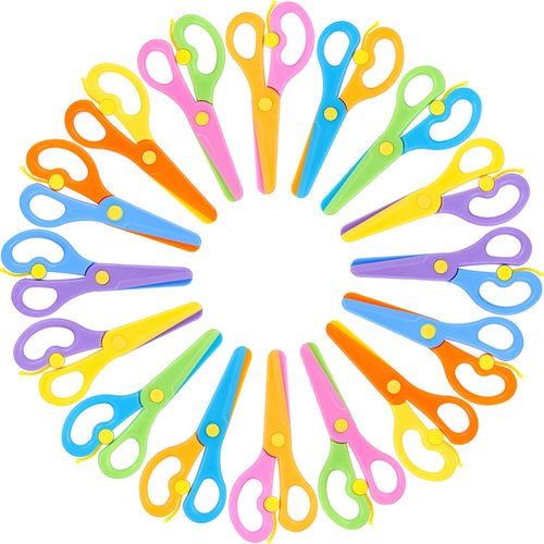 LovesTown 16PCS Preschool Training Scissors, Plastic Children Safety Learning Scissors Pre-School Safety Scissors Art Craft Scissors