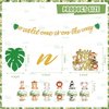 Safari Jungle Baby Shower Decorations, 150 Pcs a Wild One is on the Way Party Supplies Decor for Boy Girl Showers with Banners Cupcakes Wrappers Backdrop Tablecloth Centerpieces