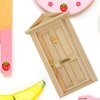 Wooden Dollhouse Door Dollhouse Door 1 12 Scale, Mini Wooden Door, Dollhouse Front Door 1 12 Scale, Mini Wooden Door for Dolls DIY Dollhouse Furniture Accessories 1:12 Wood Door