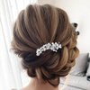 Bridal Wedding Crystal Hair Comb, Handmade White Rhinestone Hair Clips Bridal Headpiece Sparkly Crystal Hair Pin Side Combs Hair Accessorie for Women Girls