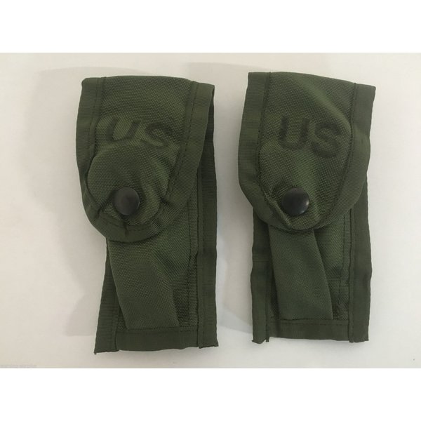 Lot of 2 9MM Ammo Pouch U.S Military Army / USMC Alice Clip OD Mag Pistol