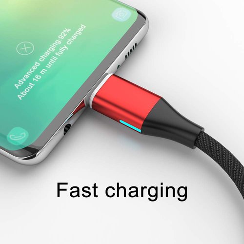 N. NETDOT Magnetic Charging Cable, Gen10 Nylon Braided 2-in-1 Magnetic Phone Charger Compatible with USB-C and Micro-USB Devices(3.3ft/3 Pack red)