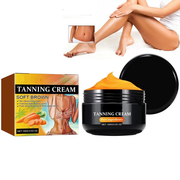 Intensive Tanning Gel,Natural Tanning Accelerator Cream Gel,Carrot Sun Tanning Cream,Tanning Gel Cream for Outdoor Sun & Sunbeds