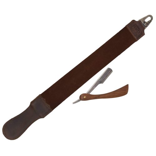Hide & Drink, Razor Strop Handmade from Full Grain Leather, Shaving Sharpener, Barber Straight Razor Strap Belt (Bourbon Brown)
