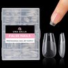 UNA GELLA Short Coffin Fake Nails 504pcs Short Coffin Press on Nails Pre-shape Short Coffin Gel Nail Tips for Full Cover Acrylic False Nails Nail Extension Home DIY Nail Salon 12 Sizes Gelly Tips
