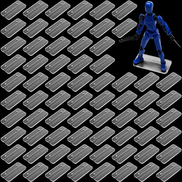 WinnerWhy 100 Pcs Action Figure Stand Clear Display Feet Stands with Peg Stand Base Action Figure Accessories Assembly Figure Stand Fit for Most 6 Inch Figures (Square)