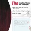 Moresoo Burgundy Tape in Hair Extensions Balayage Off Black to Burgundy Hair Extensions Real Human Hair Tape in Ombre Human Hair Tape in Extensions Balayage 16 Inch #1B/99J 20pcs 50g