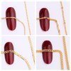 JERCLITY 8 Strips 19.7in Gold Nail Chains for Nail Art 3D Gold Nail Charms Metal Nail Art Chains Punk Nail Studs Jewelry Accessories for Women Nail Art