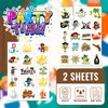 EMOME Glow + Metallic Temporary Tattoos for kids, Waterproof Pre-cut Tattoo Stickers, Birthday Girl Boy Party Favors Supplies Accessories (Pirate)