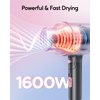 Wavytalk Portable Hair Dryer with Diffuser, Foldable Mini Hair Dryer with Lightweight Design, 1600W Small Hair Blow Dryer with Diffuser for Curly Hair Fast Drying, Rose Pink