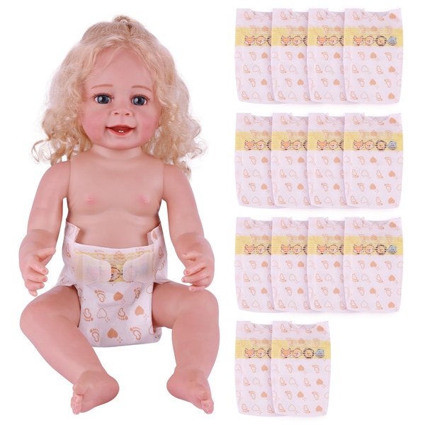 BABESIDE 15 Pcs Reborn Baby Doll Diapers Set for 17-24 Inch Baby Dolls, Realistic Baby Doll Accessories Doll Underwear with Cute Animal Pattern for Newborn Baby Dolls