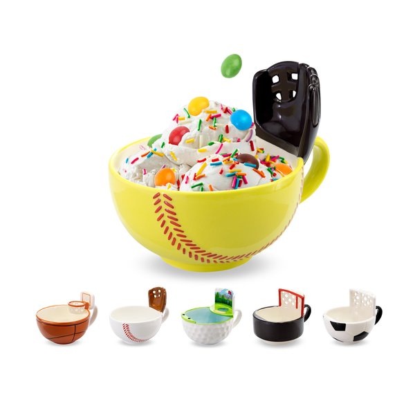 MAX'IS Creations The Softball Mug with a Glove Ceramic Big Funny Coffee Mug, Cereal Soup Bowl, Softball Sports Coach Mom Gifts for Team Kids Girls 8-12 12-14 for Softball Players, 16oz