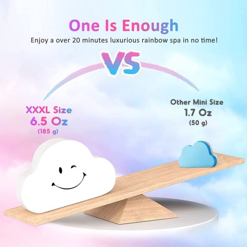 Bath Bombs Gift Set, Ribivaul Rainbow Bath Bombs XXXL Size 6.5 oz ×3 Handmade Bath Bombs with Natural Ingredients, Bath Bomb for Kids with Colorful Bubbles, Great Gift Idea for Halloween, Christmas