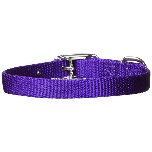 Hamilton Single Thick Nylon Deluxe Dog Collar, 3/8 by 12-Inch, Purple