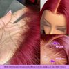 CLong Burgundy Lace Front Wig Human Hair, 14 inch 13x4 Lace Wig Transparent 99j Short Bob Wigs For Black Women Human Hair 150% Density (99j Bob Wig,14inch)