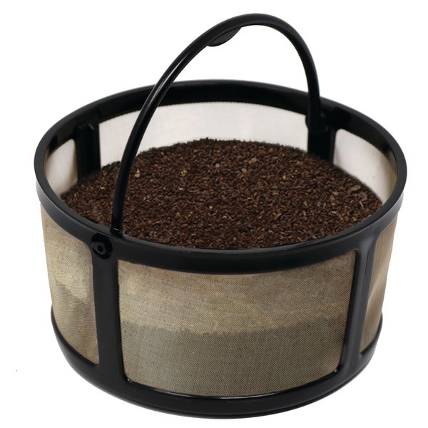 Reusable Mesh Ground Coffee Filter Carafe for Keurig K-Duo Essentials and K Duo Brewers Machine by PureHQ - Refillable Gold Tone Mesh Filter