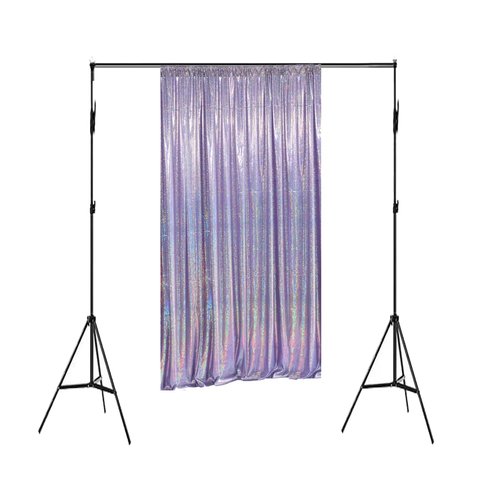 LQIAO Sparkling Holographic Laser Backdrop: Shimmer Sequin - Waterproof Easy to Clean - Use for Birthday, Wedding, Christmas, Thanksgiving Anniversary Party Decor - Size 5ftx7ft Lavender
